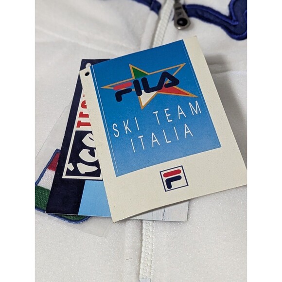 NWT Rare VTG FILA Italian Ski Team Fleece Pullover Womens 14 White Embroidered - Picture 14 of 16
